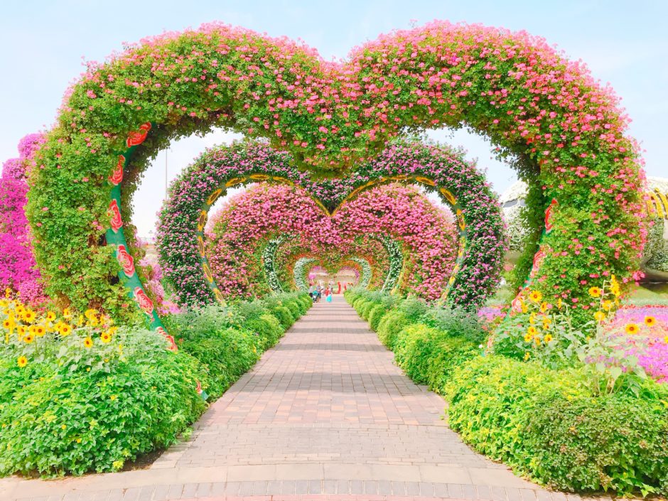 ハートのアーチ / ミラクルガーデン / ドバイの写真素材 旅パレット